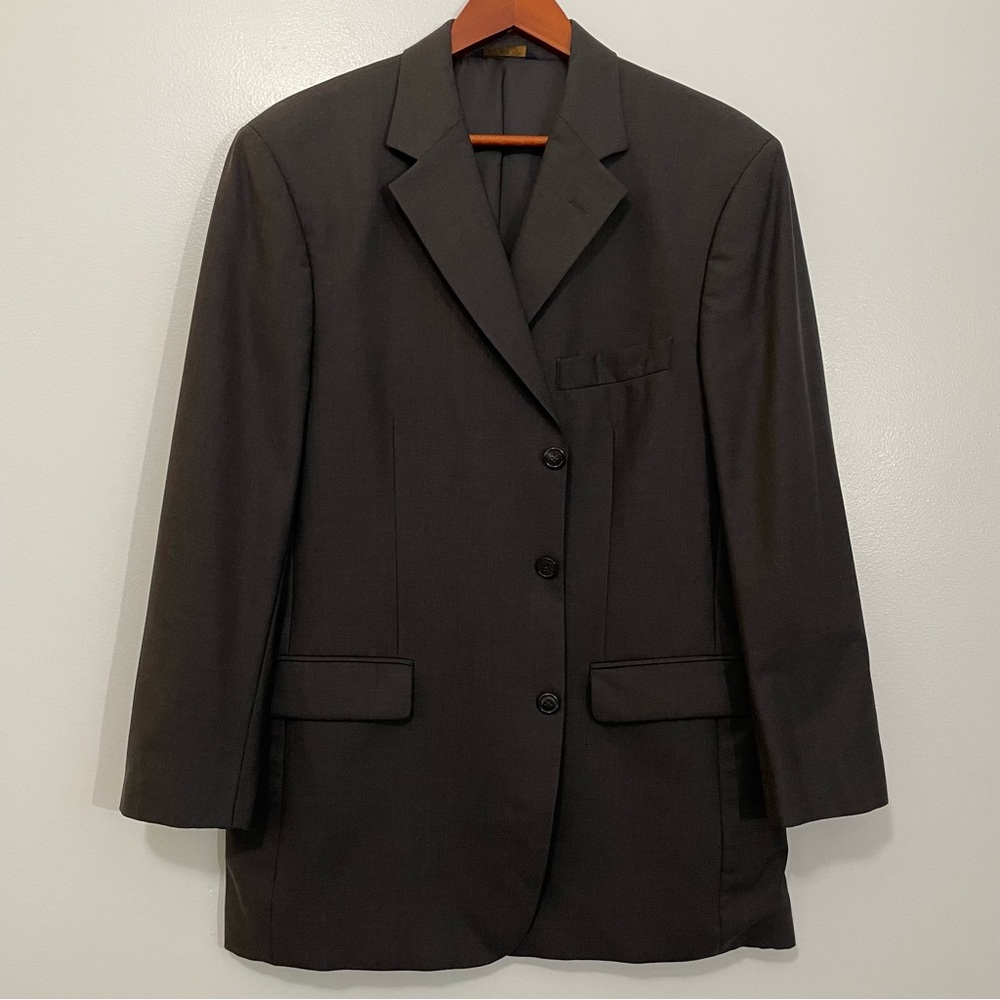 Brooks Brothers 346 Charcoal Gray Stretch Wool Blazer Size 42R